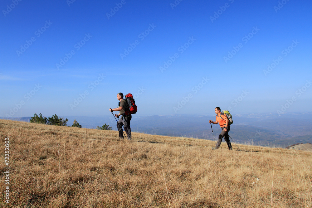 Summer hiking in the mountains. Summer hiking in the mountains.