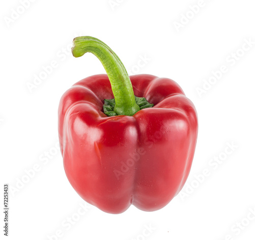 Red sweet pepper isolated on white