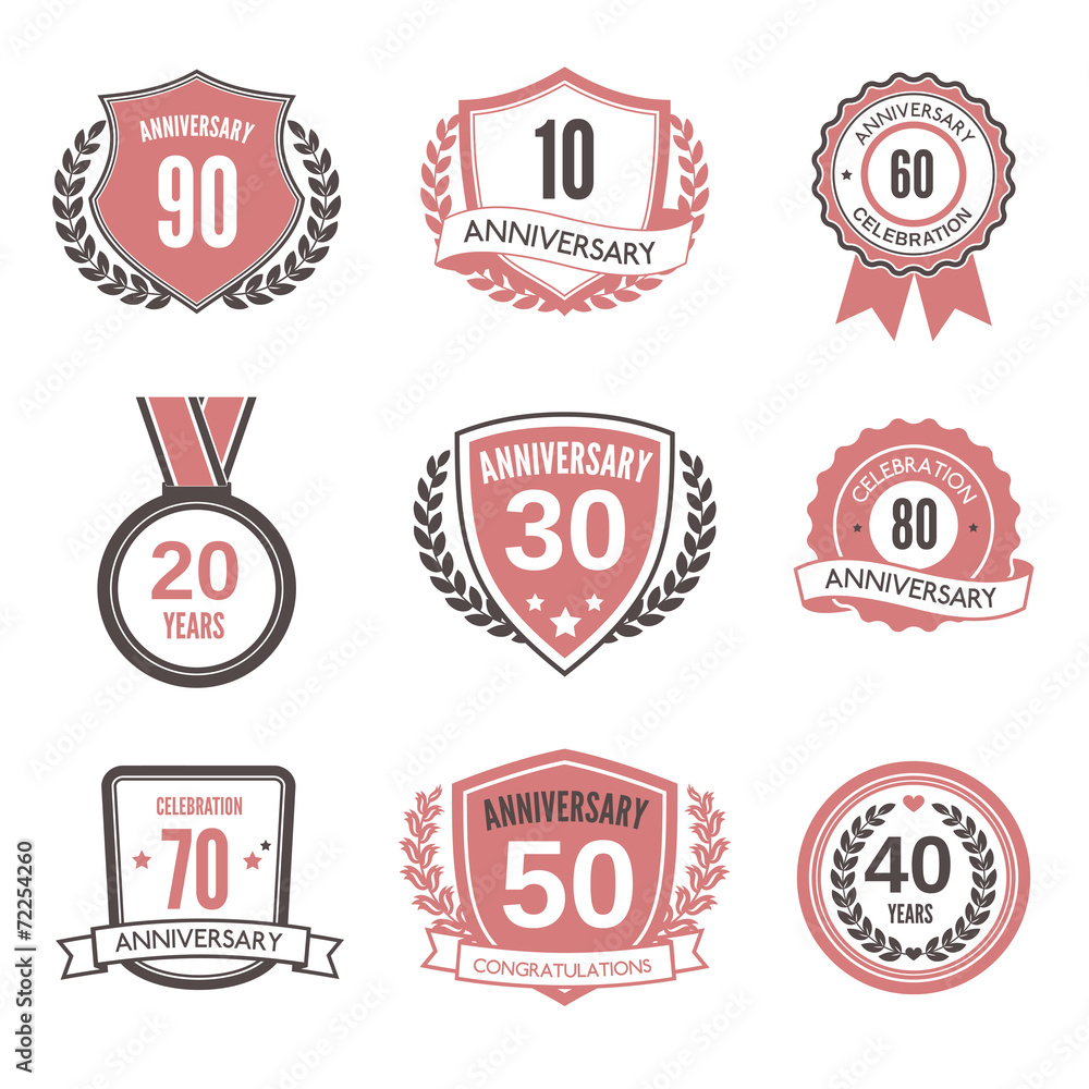 Anniversary label set Anniversary label set