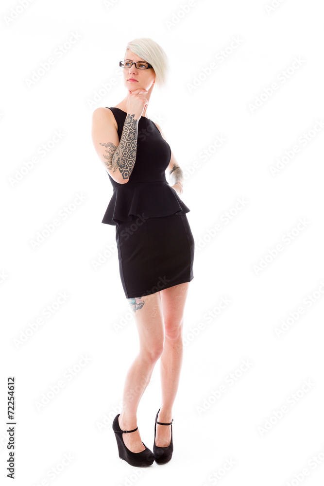 model isolated on plain background thinking model isolated on plain background thinking