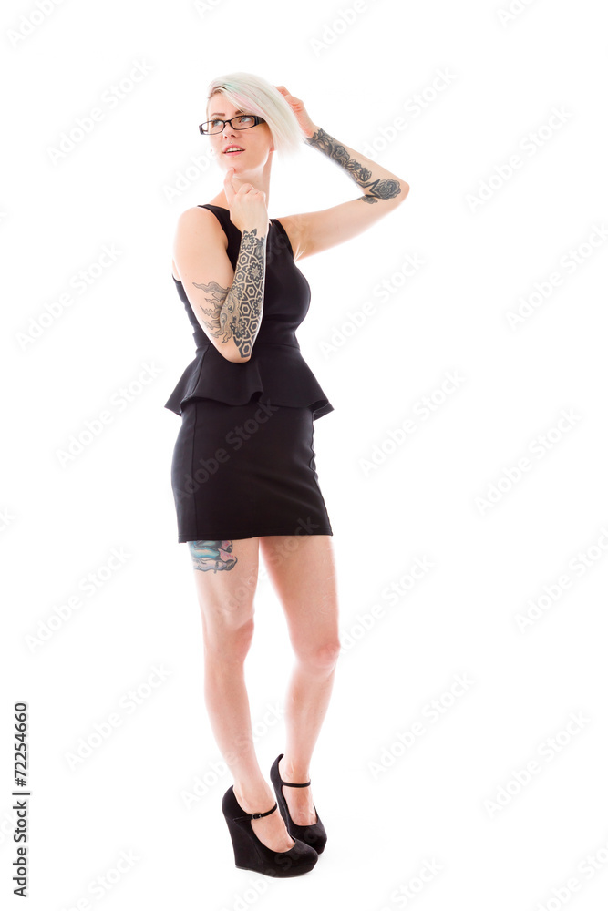 model isolated on plain background thinking model isolated on plain background thinking
