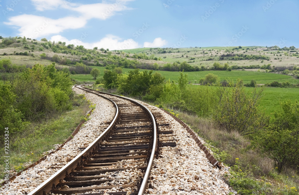 Railroad leading to the horizon