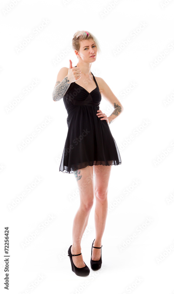 model isolated positive attitude thumbs up model isolated positive attitude thumbs up