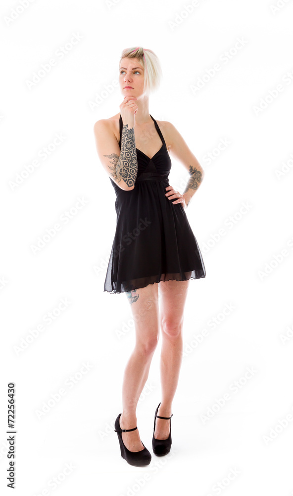 model isolated on plain background thinking model isolated on plain background thinking