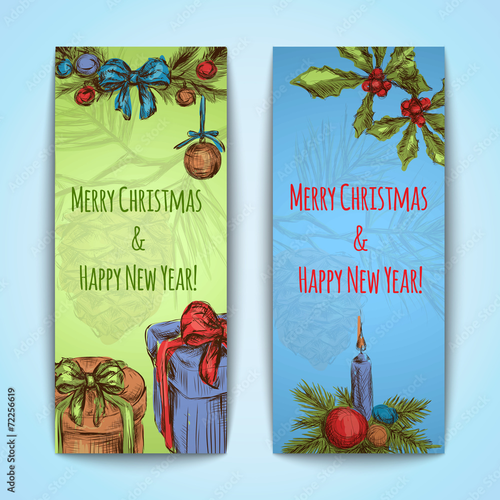 Obraz Christmas banners vertical