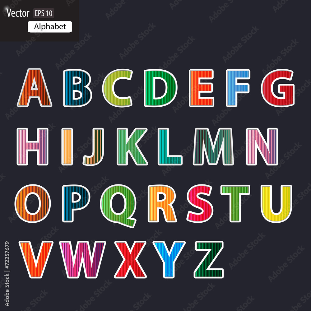 Vector cartoon alphabet
