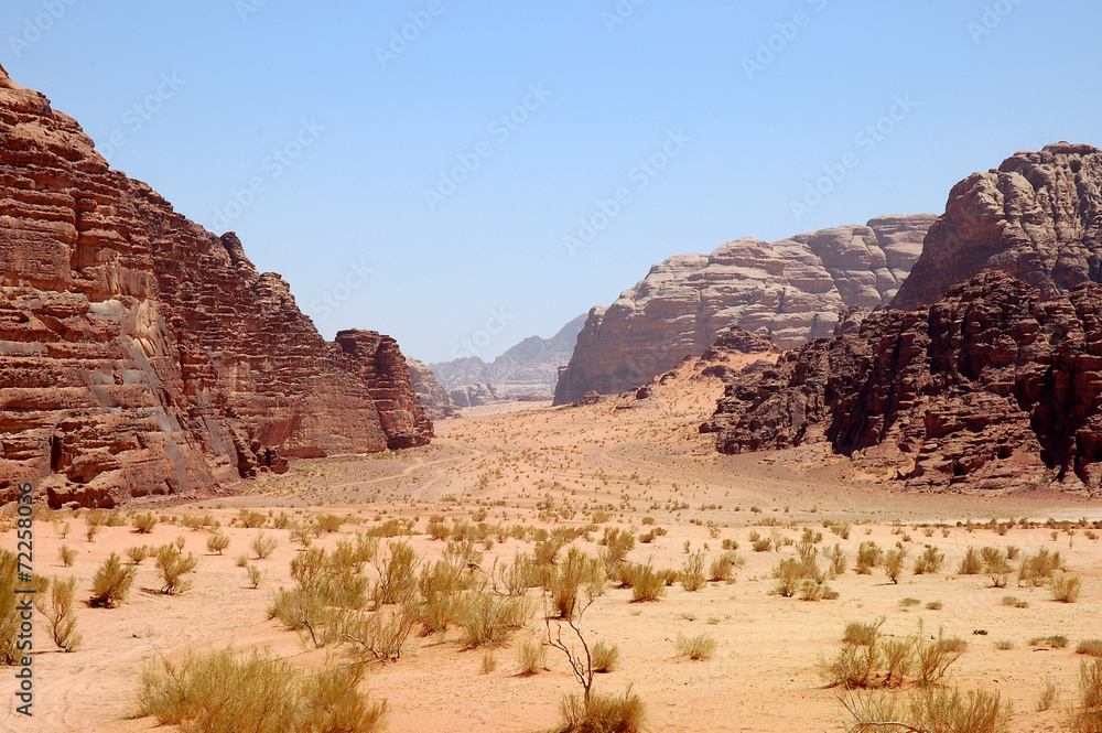Wadi Rum desert landscape, Jordan. Wadi Rum desert landscape, Jordan.