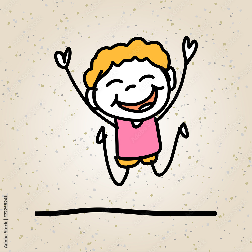 hand drawing abstract cartoon happy kids hand drawing abstract cartoon happy kids