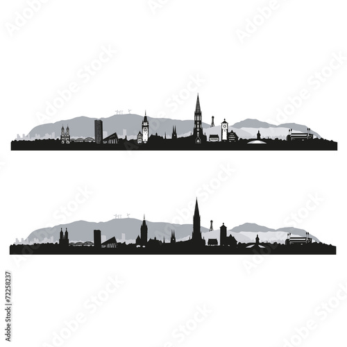 Tableau sur toile Skyline Freiburg