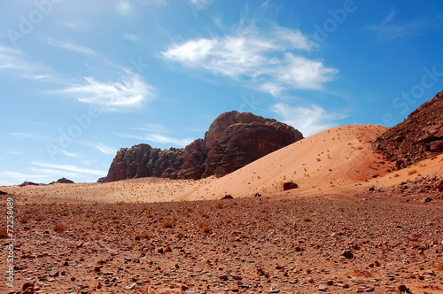 Wadi Rum mountain landscape, Jordan
