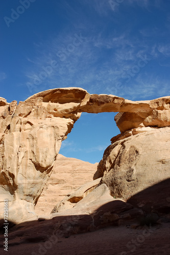 Rock Arch in Wadi Rum desert, Jordan.