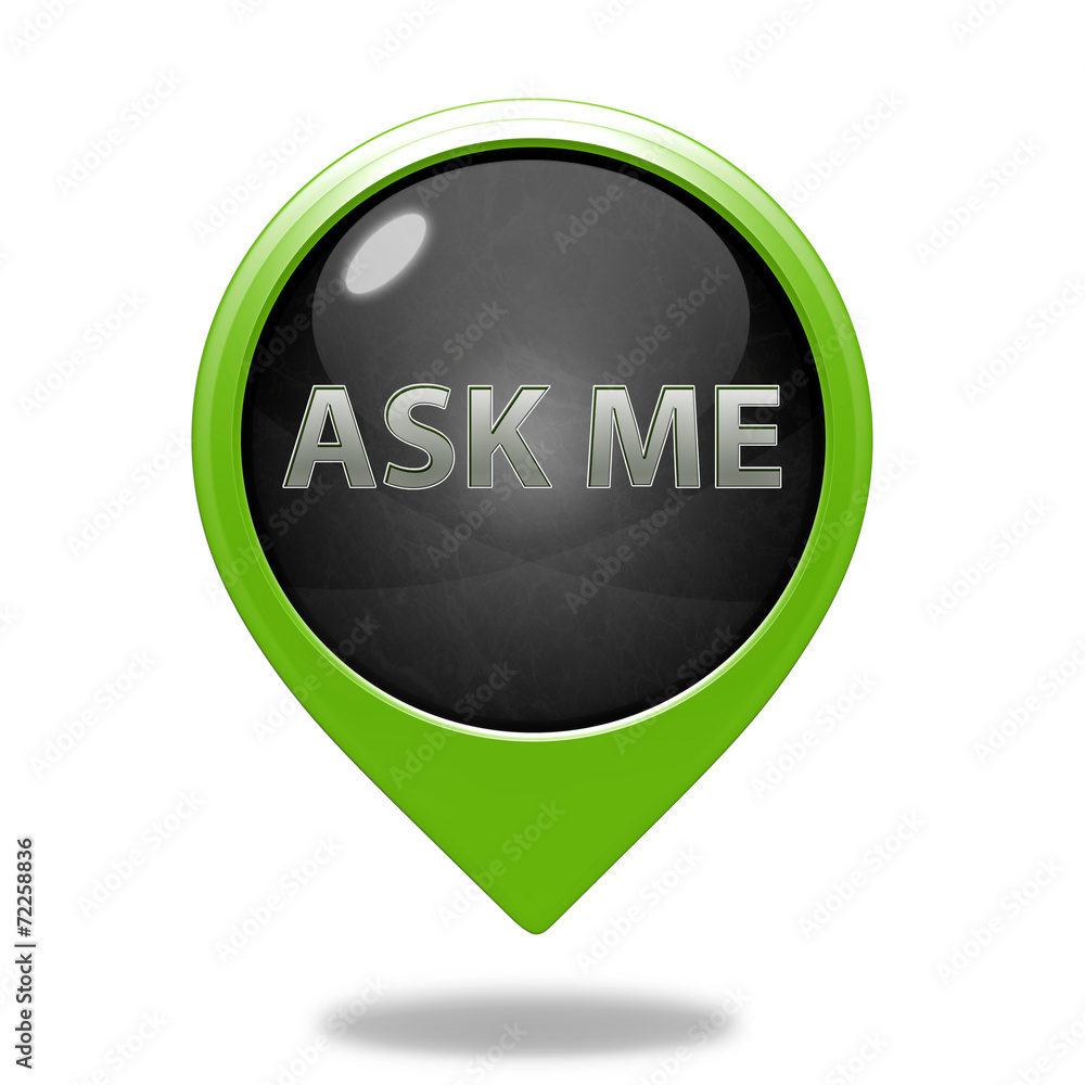 ask me pointer icon on white background ask me pointer icon on white background