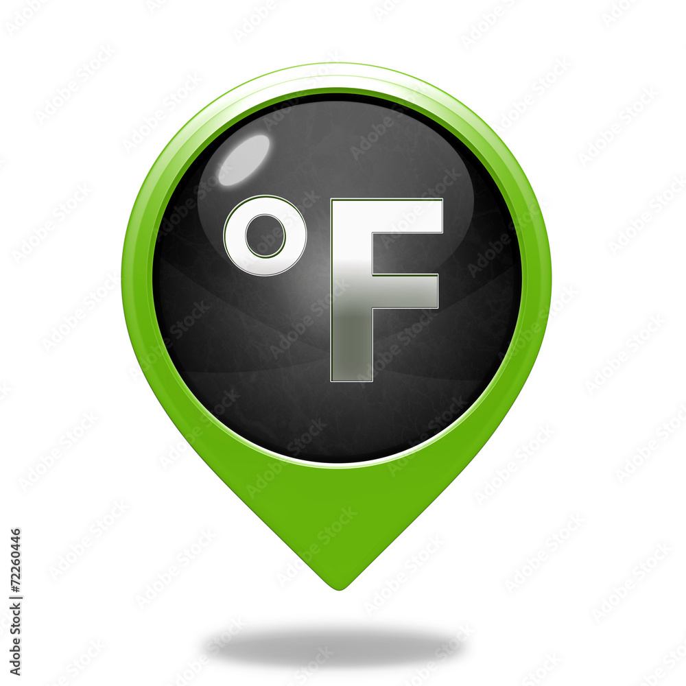 fahrenheit pointer icon on white background
