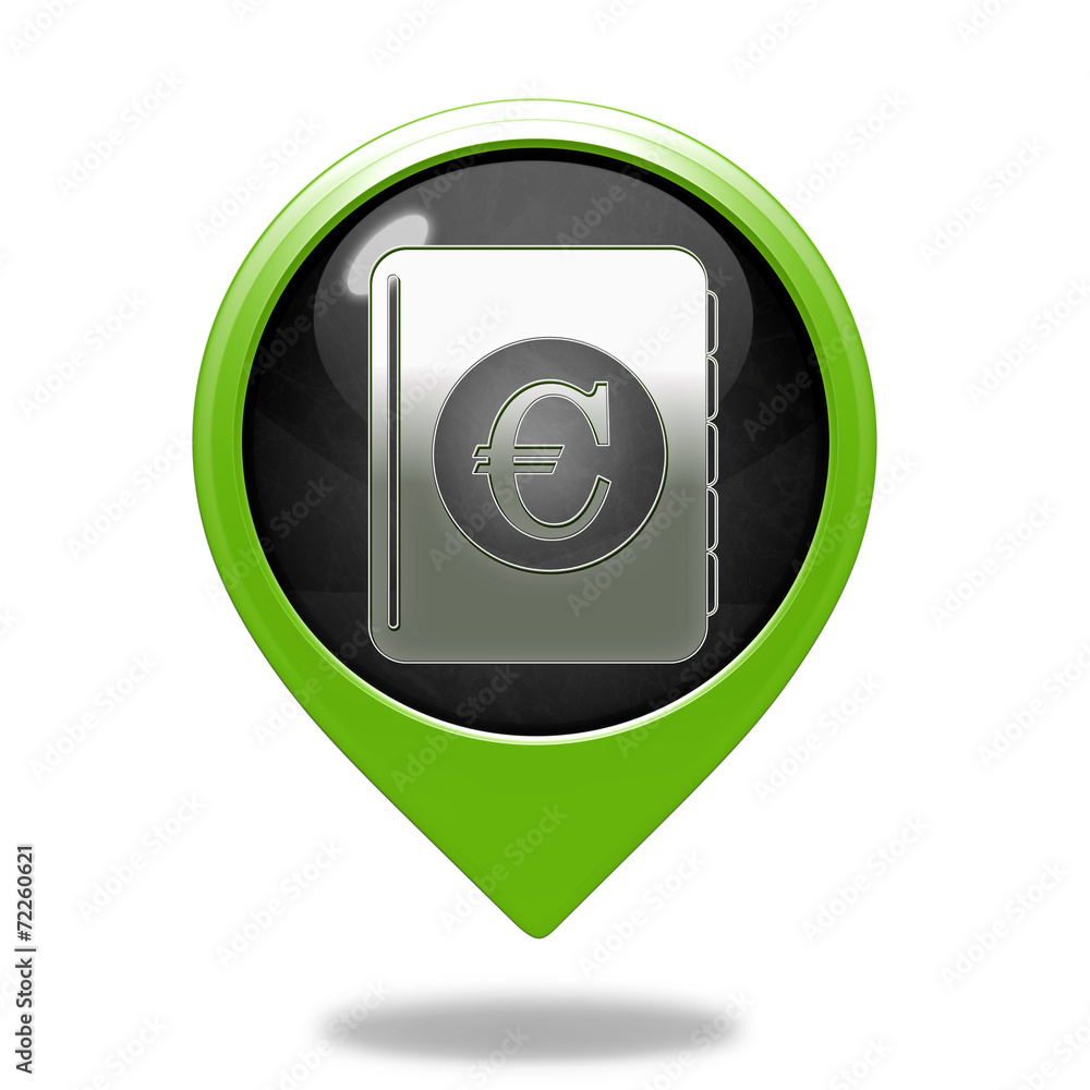 euro money book pointer icon on white background euro money book pointer icon on white background