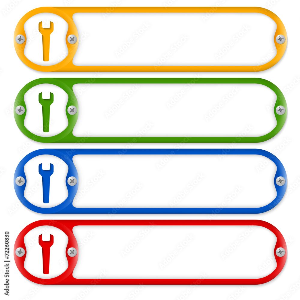 Obraz premium four frames with screws and spanner