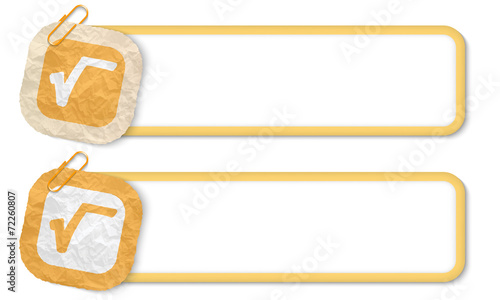 yellow frames with texture crumpled paper and radix symbol