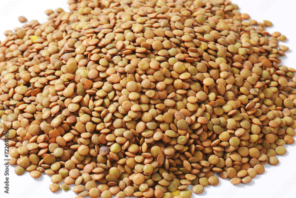 Pile of brown lentils Pile of brown lentils