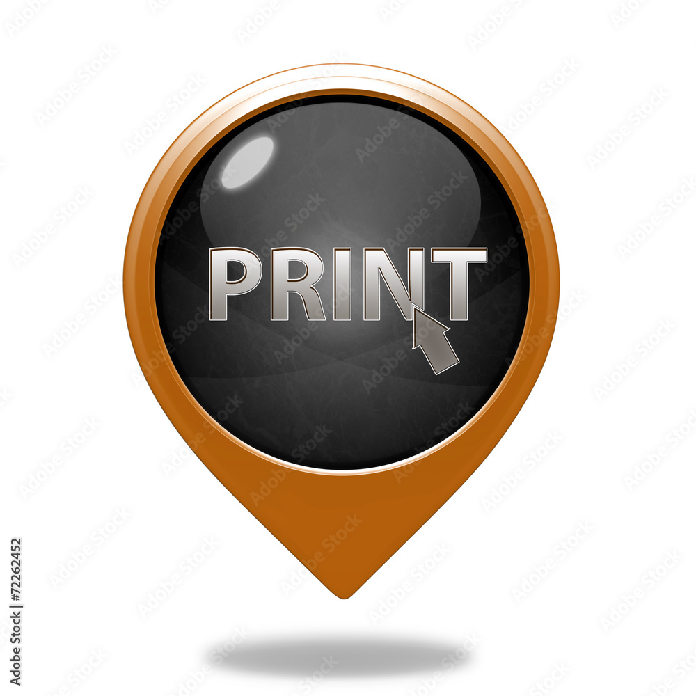 Print pointer icon on white background Print pointer icon on white background