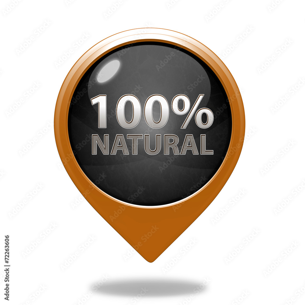 100% natural pointer icon on white background 100% natural pointer icon on white background