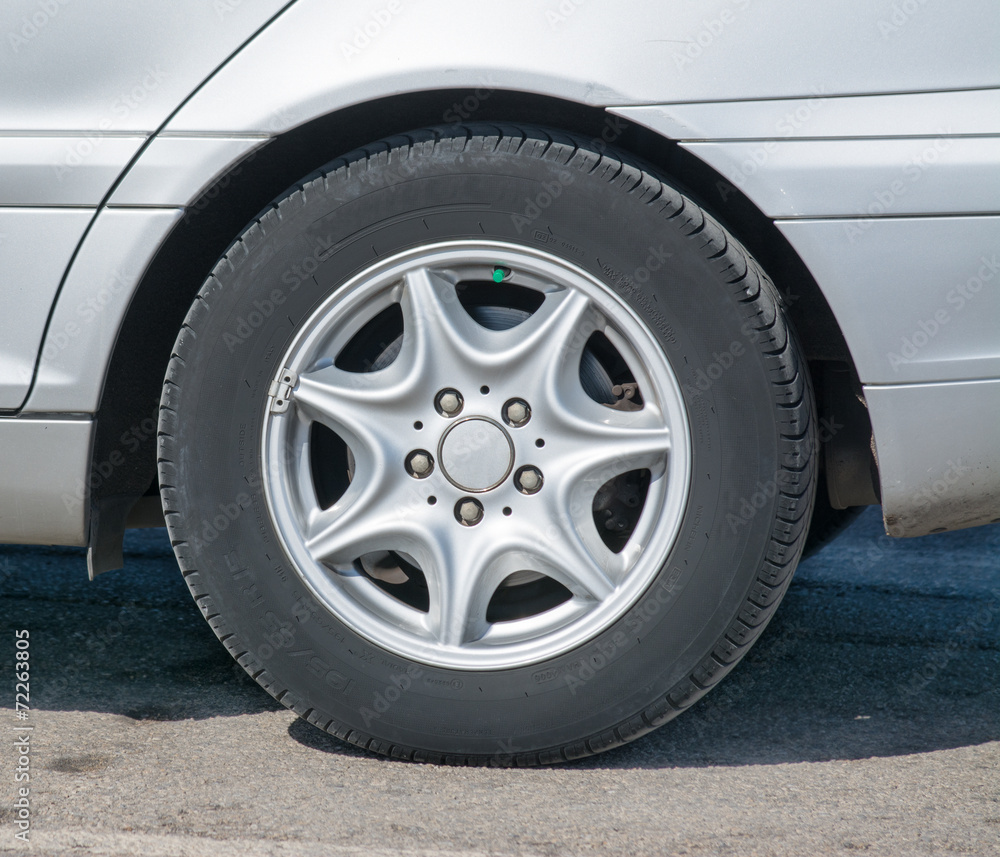 close up of an alloy wheel