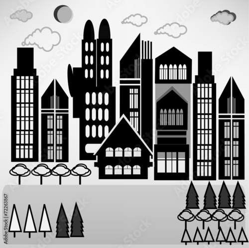City buildings.