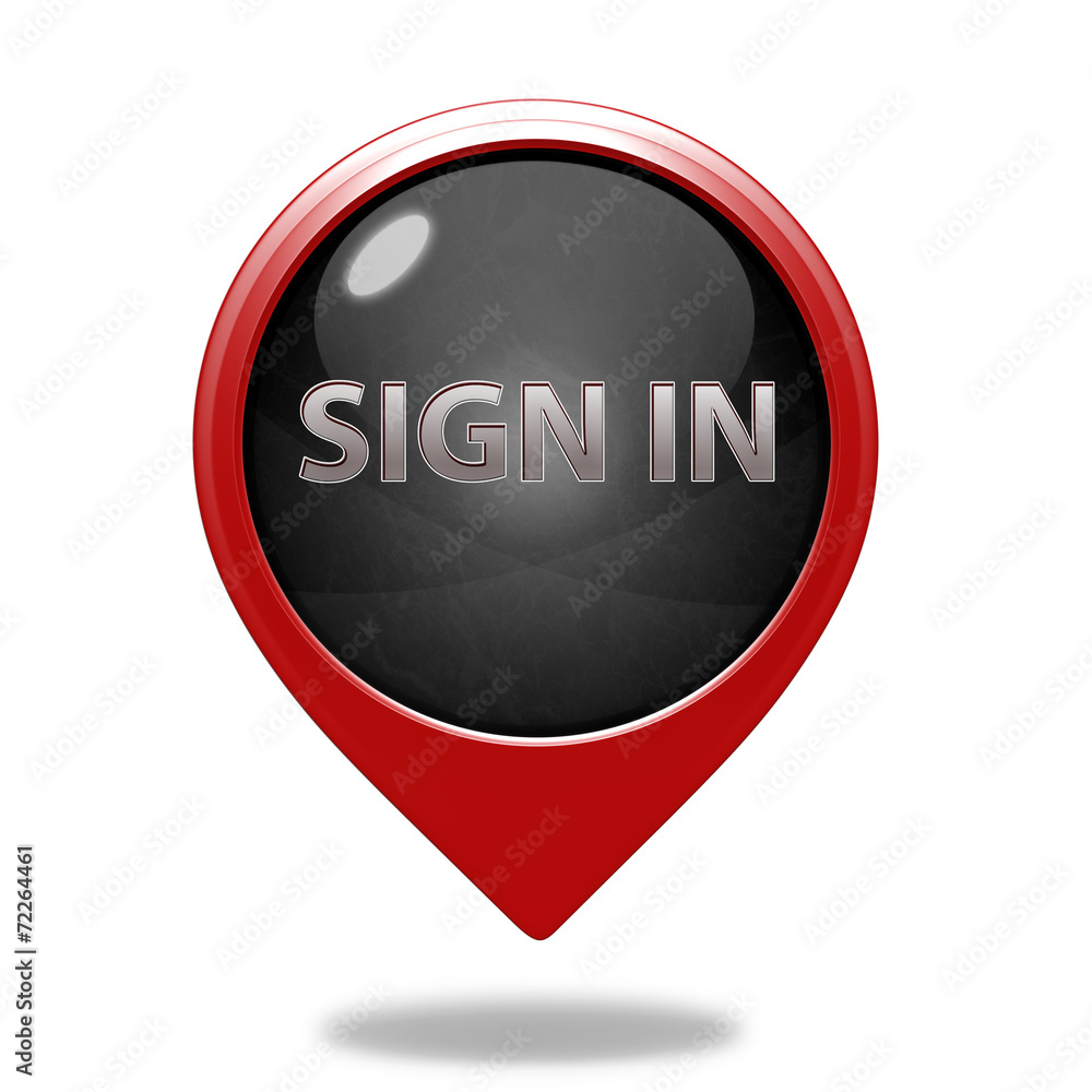 sign in pointer icon on white background sign in pointer icon on white background