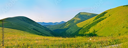 Caucasus Mountains in summer, panoramic view