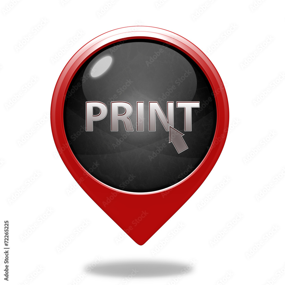 Print pointer icon on white background Print pointer icon on white background