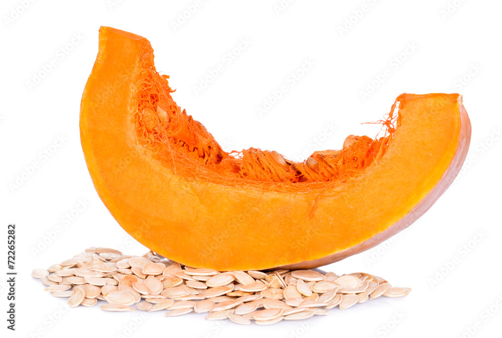 Piece of pumpkin isolated on white Piece of pumpkin isolated on white