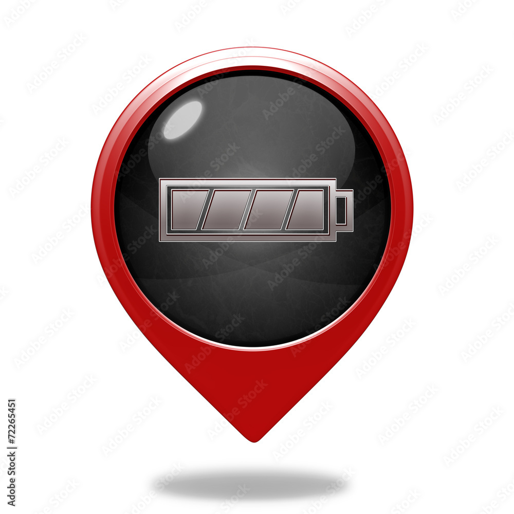 battery pointer icon on white background battery pointer icon on white background
