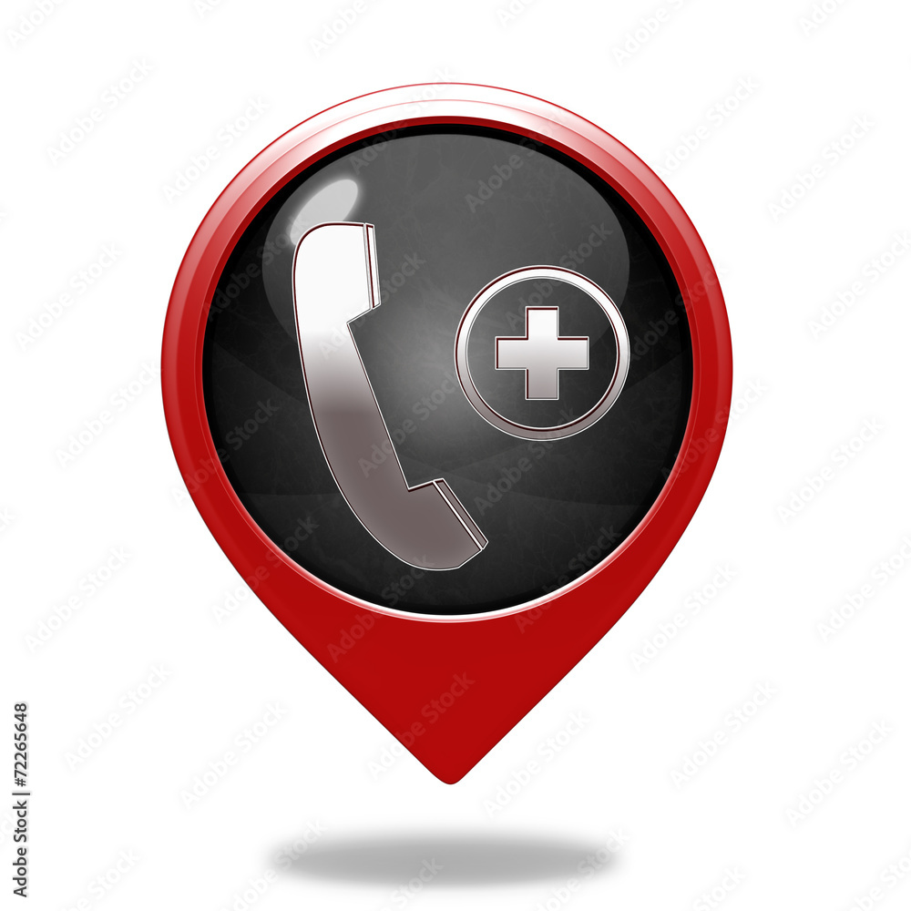 Emergency pointer icon on white background