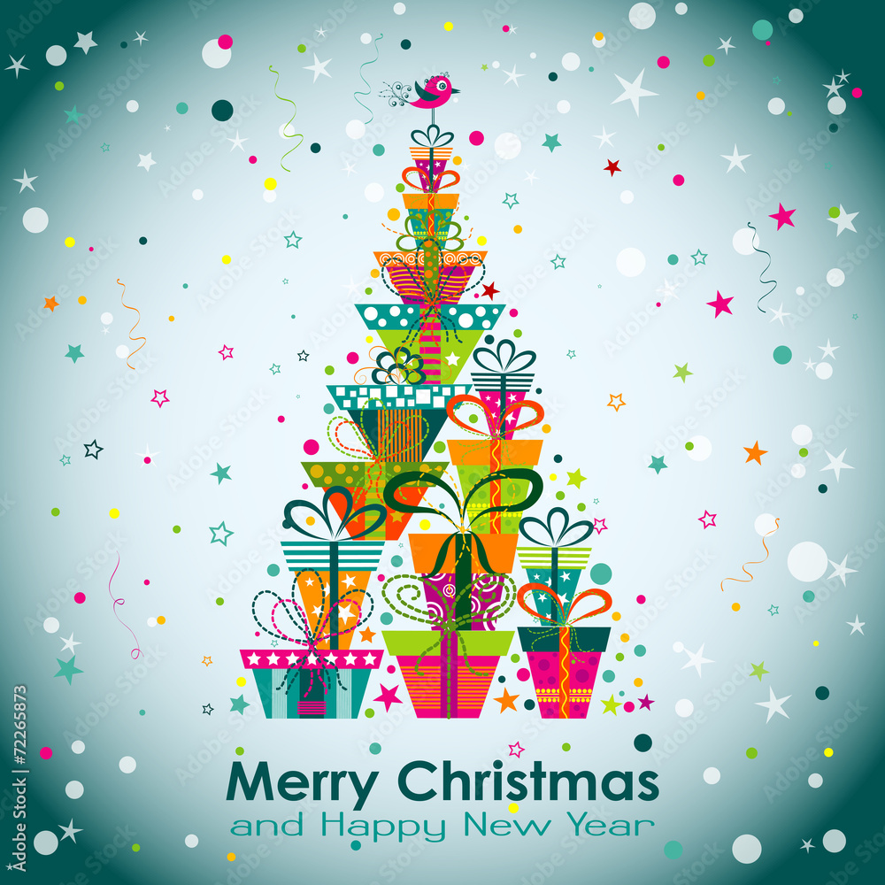 Christmas greeting card, vector Christmas greeting card, vector
