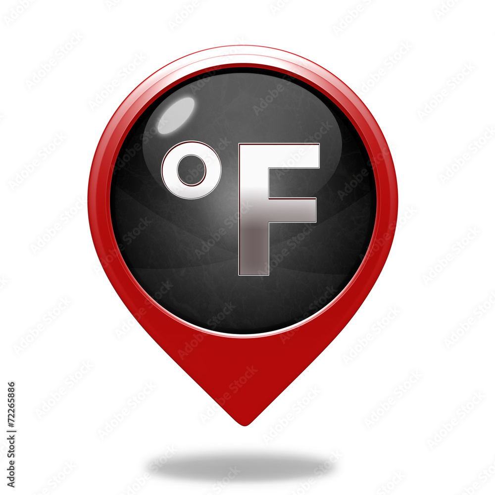 fahrenheit pointer icon on white background fahrenheit pointer icon on white background