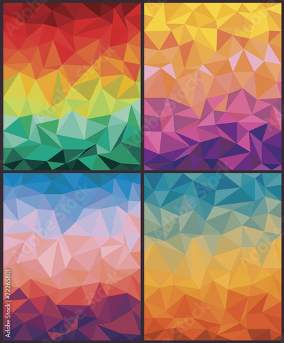 Set of backgrounds with triangles.