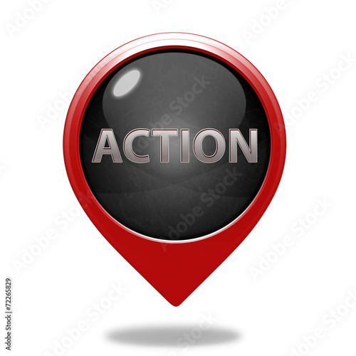 Action pointer icon on white background