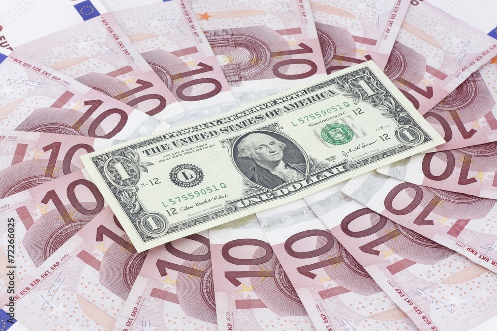 Fototapeta premium Euros and dollar