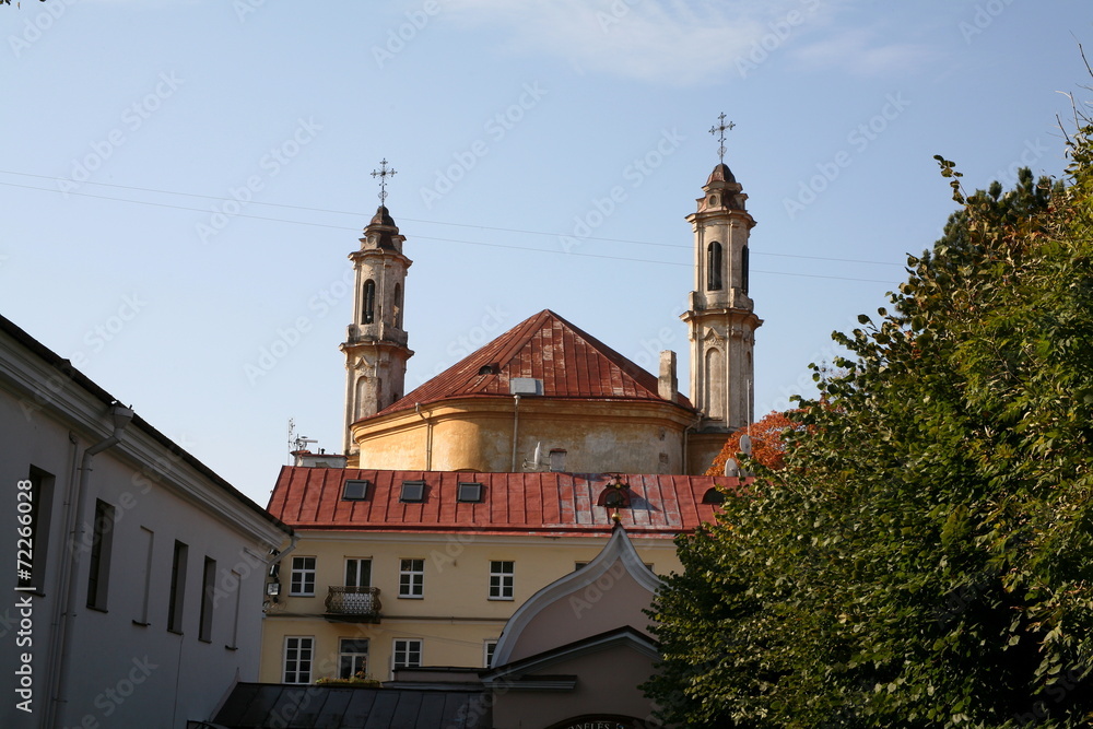 Old town image of the Holy Spirit Orthodox Church churchyard Old town image of the Holy Spirit Orthodox Church churchyard