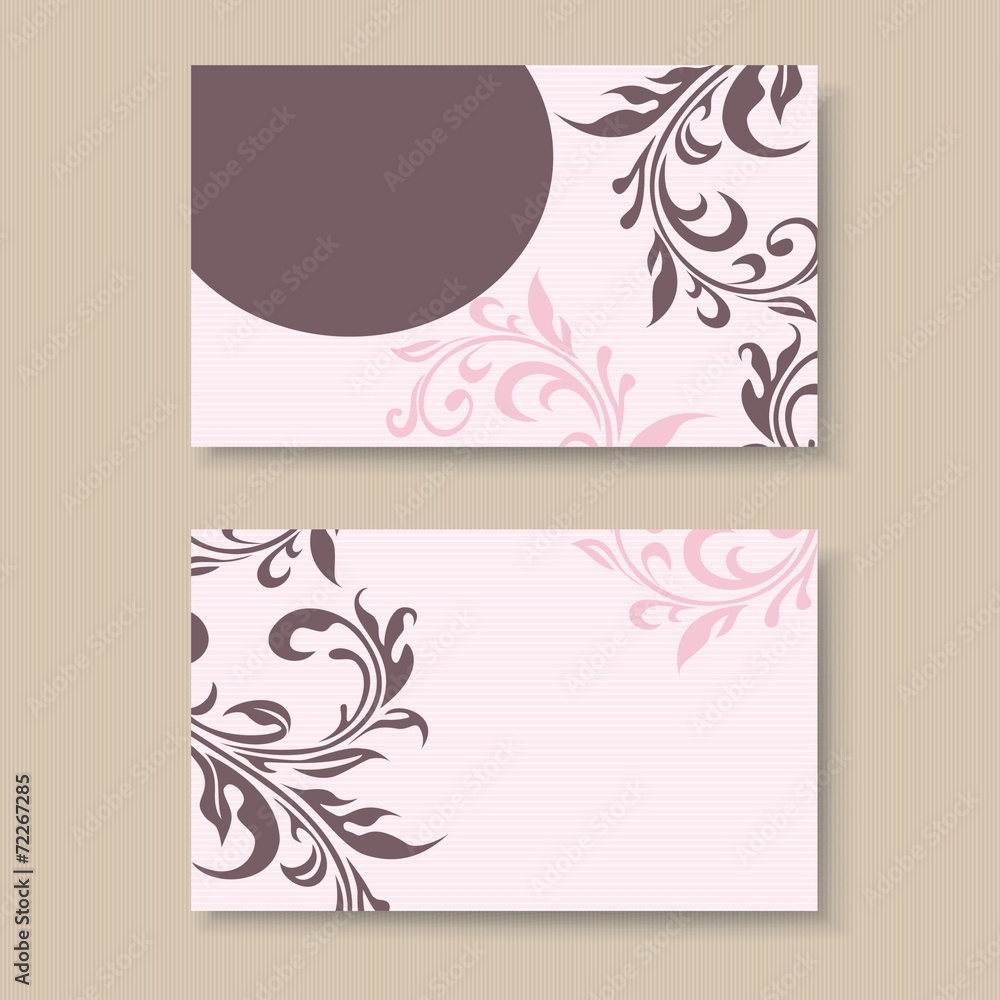 Beautiful pink floral business card template
