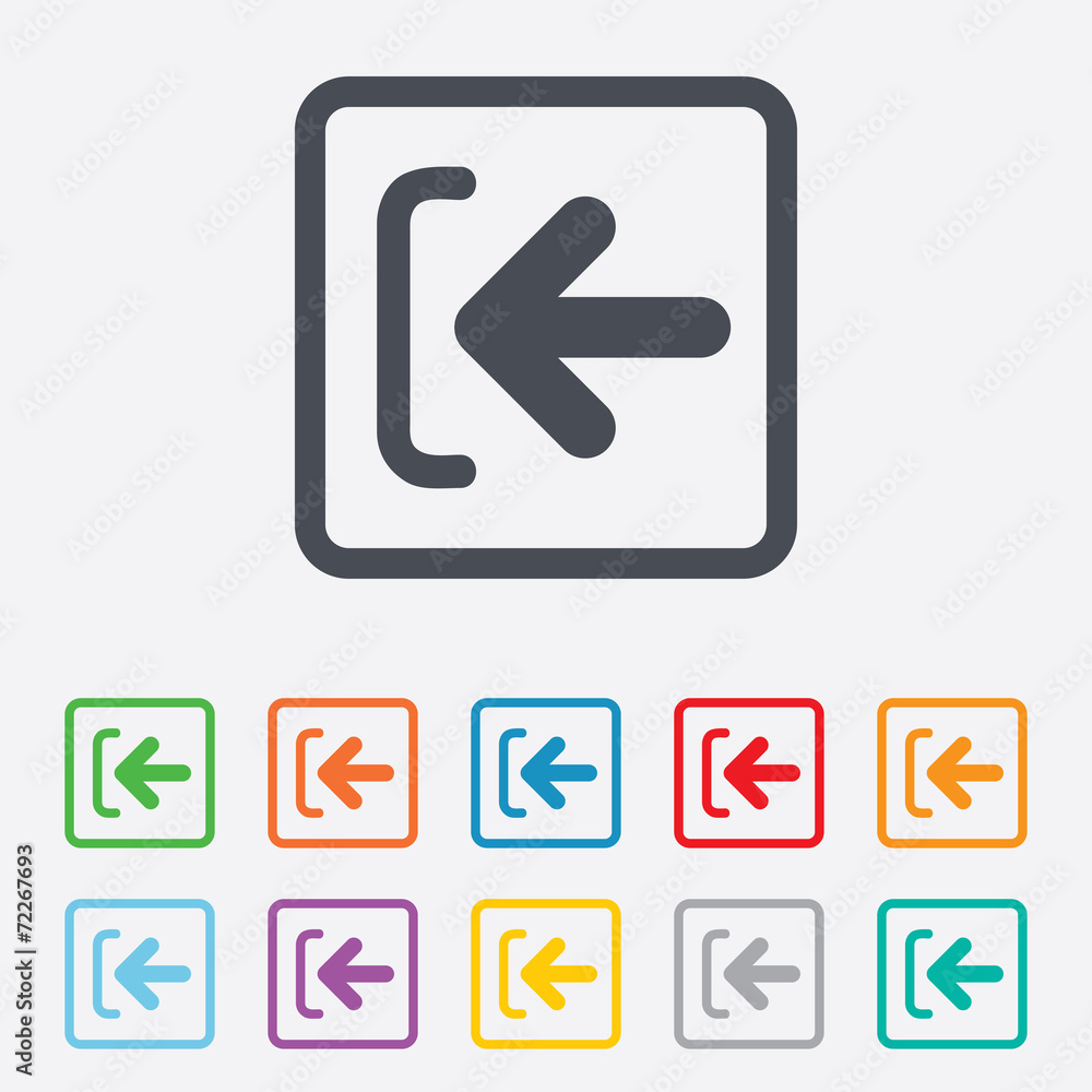 Login sign icon. Sign in symbol. Arrow. Login sign icon. Sign in symbol. Arrow.