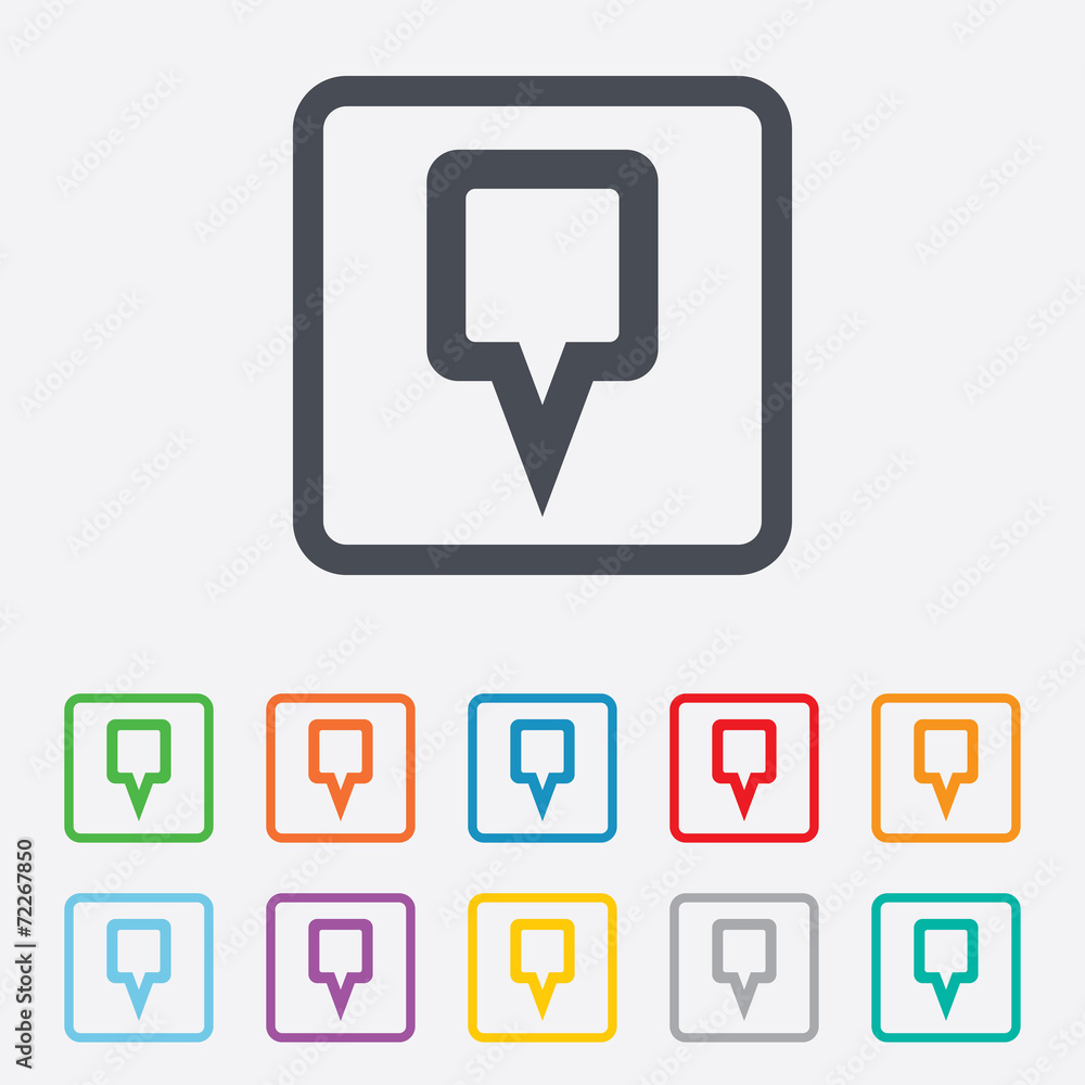 Map pointer sign icon. Marker symbol. Map pointer sign icon. Marker symbol.
