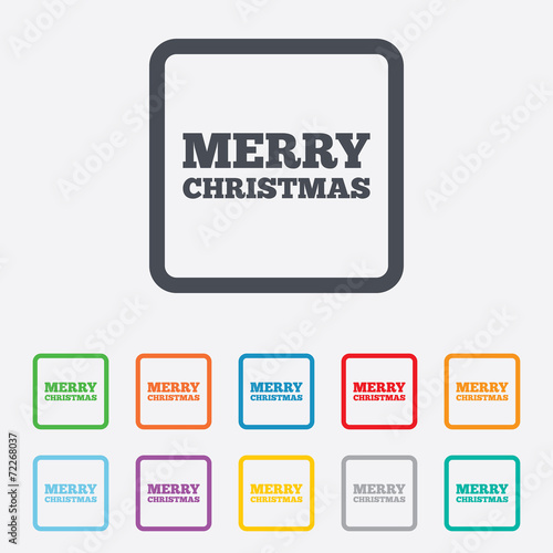 Merry christmas text sign icon. Present symbol.