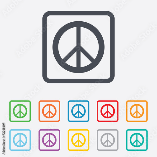 Peace sign icon. Hope symbol
