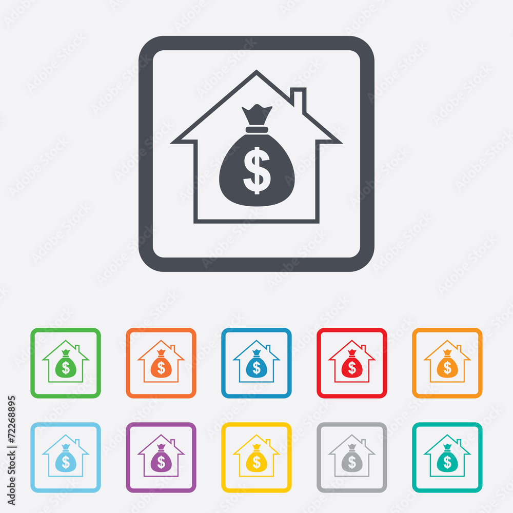 Mortgage sign icon. Real estate symbol. Mortgage sign icon. Real estate symbol.