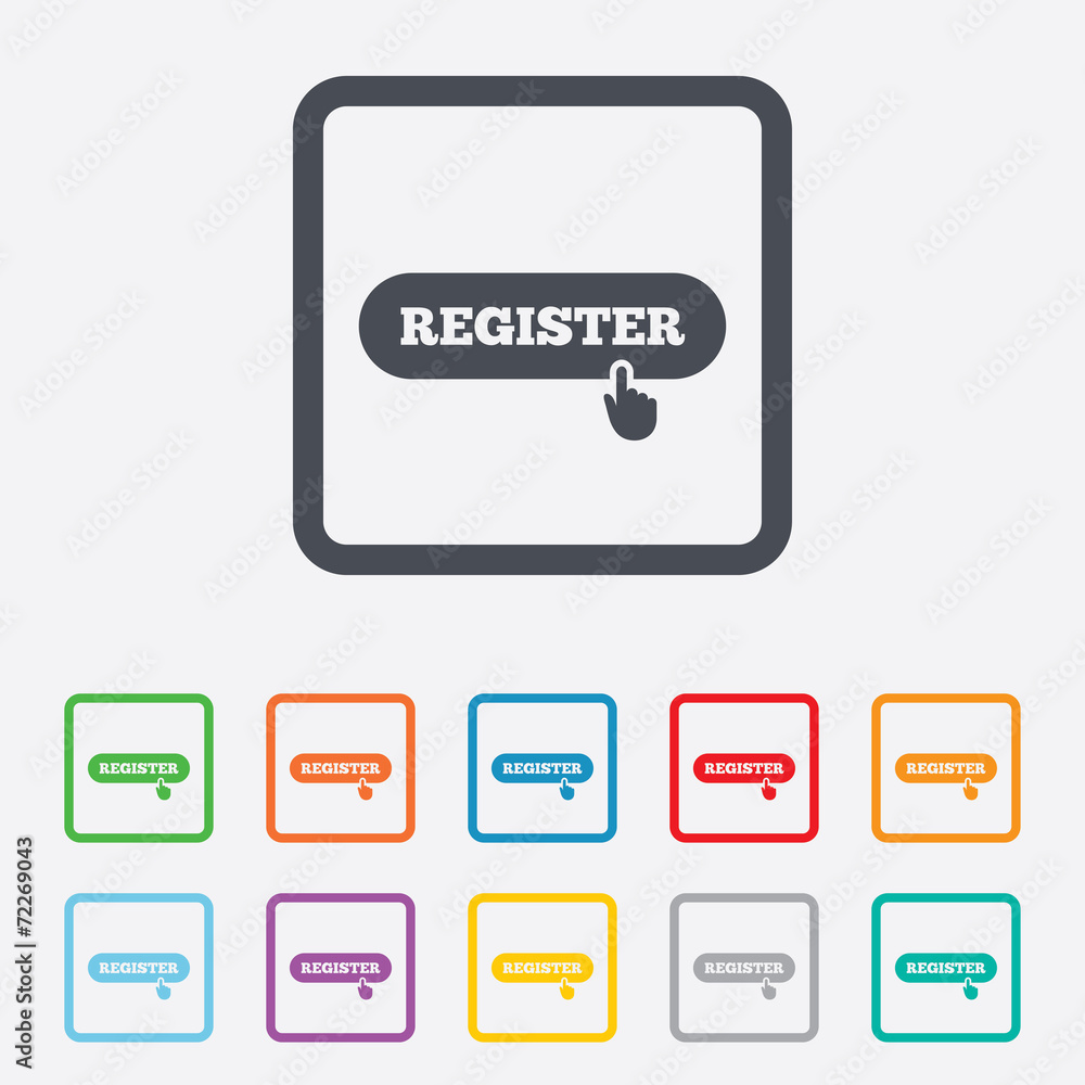 Register with hand pointer icon. Membership. Register with hand pointer icon. Membership.