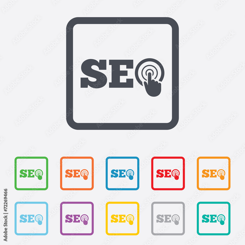 SEO sign icon. Search Engine Optimization symbol. SEO sign icon. Search Engine Optimization symbol.