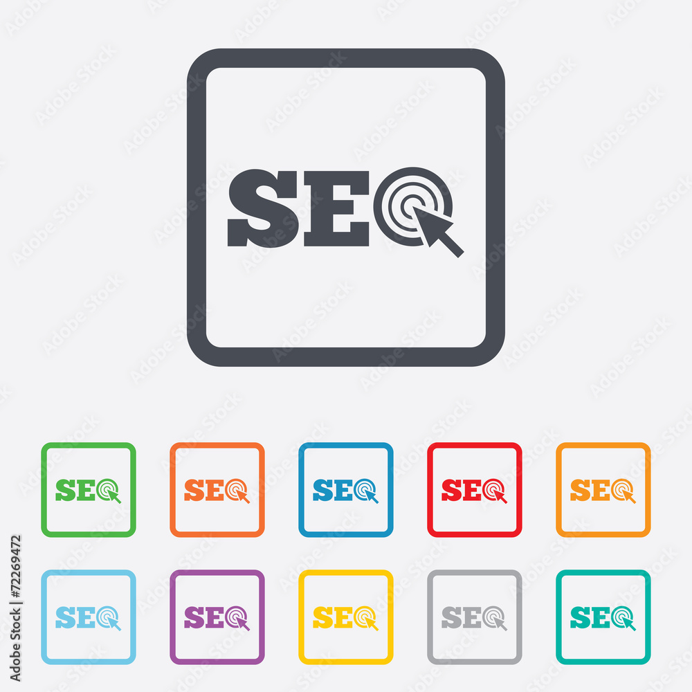 SEO sign icon. Search Engine Optimization symbol. SEO sign icon. Search Engine Optimization symbol.