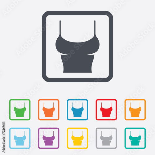Women T-shirt sign icon. Intimates and sleeps.