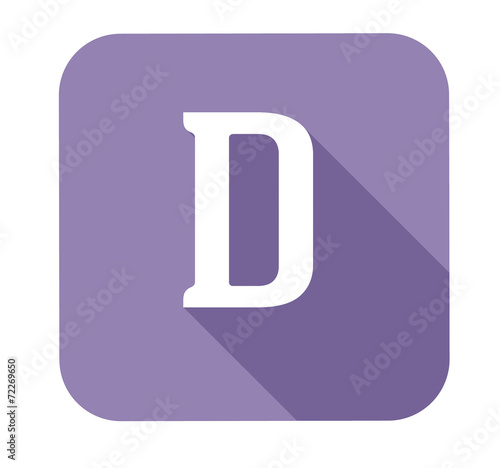 Letter d alphabet, flat icon
