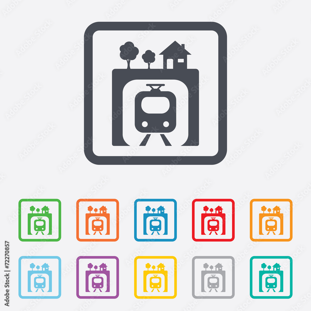 Underground sign icon. Metro train symbol. Underground sign icon. Metro train symbol.