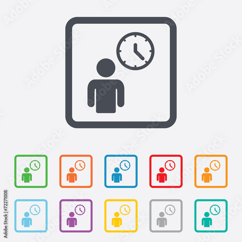 Person waiting sign icon. Time symbol.